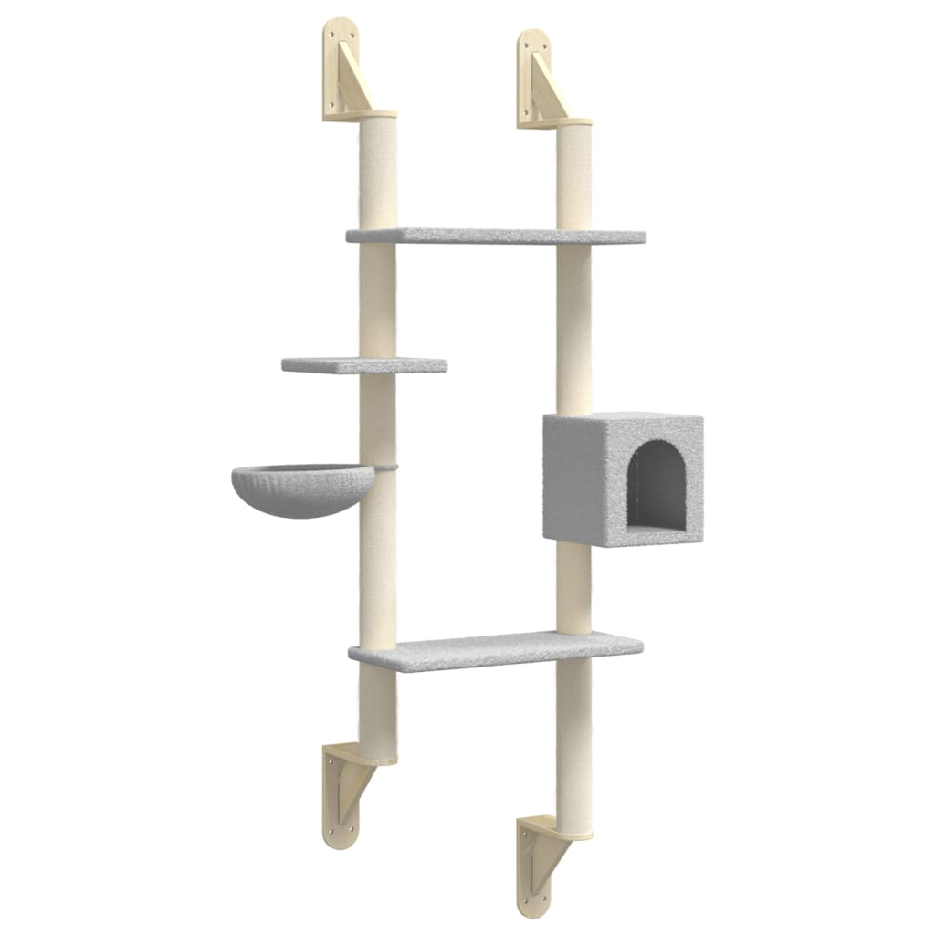 Glamorous Pups : vidaXL Wall-mounted Cat Tree Light Gray