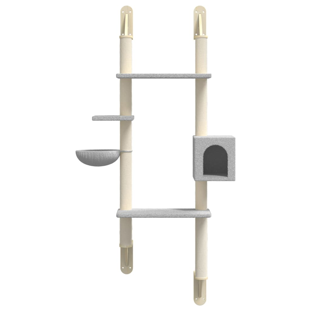 Glamorous Pups : vidaXL Wall-mounted Cat Tree Light Gray