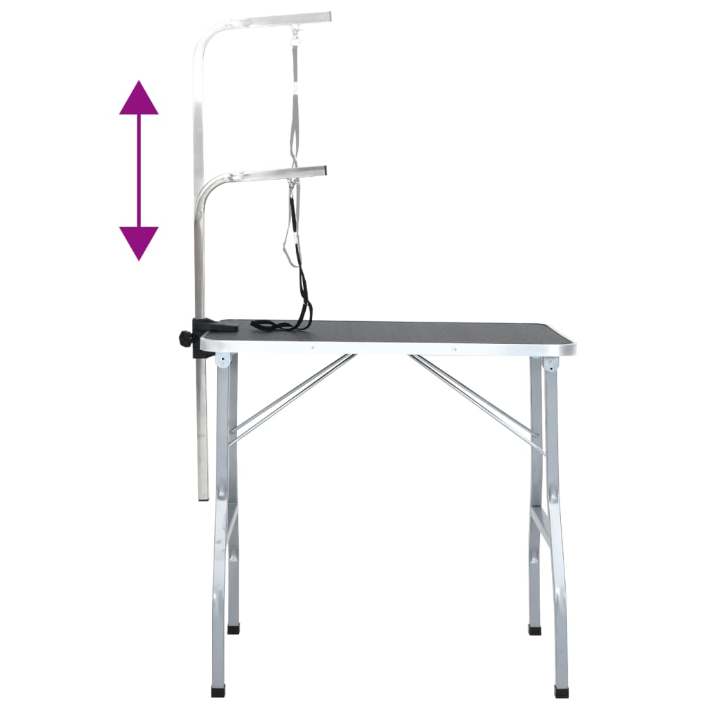 Glamorous Pups : vidaXL Bath Grooming Table Black Engineered wood, Powder-coated iron