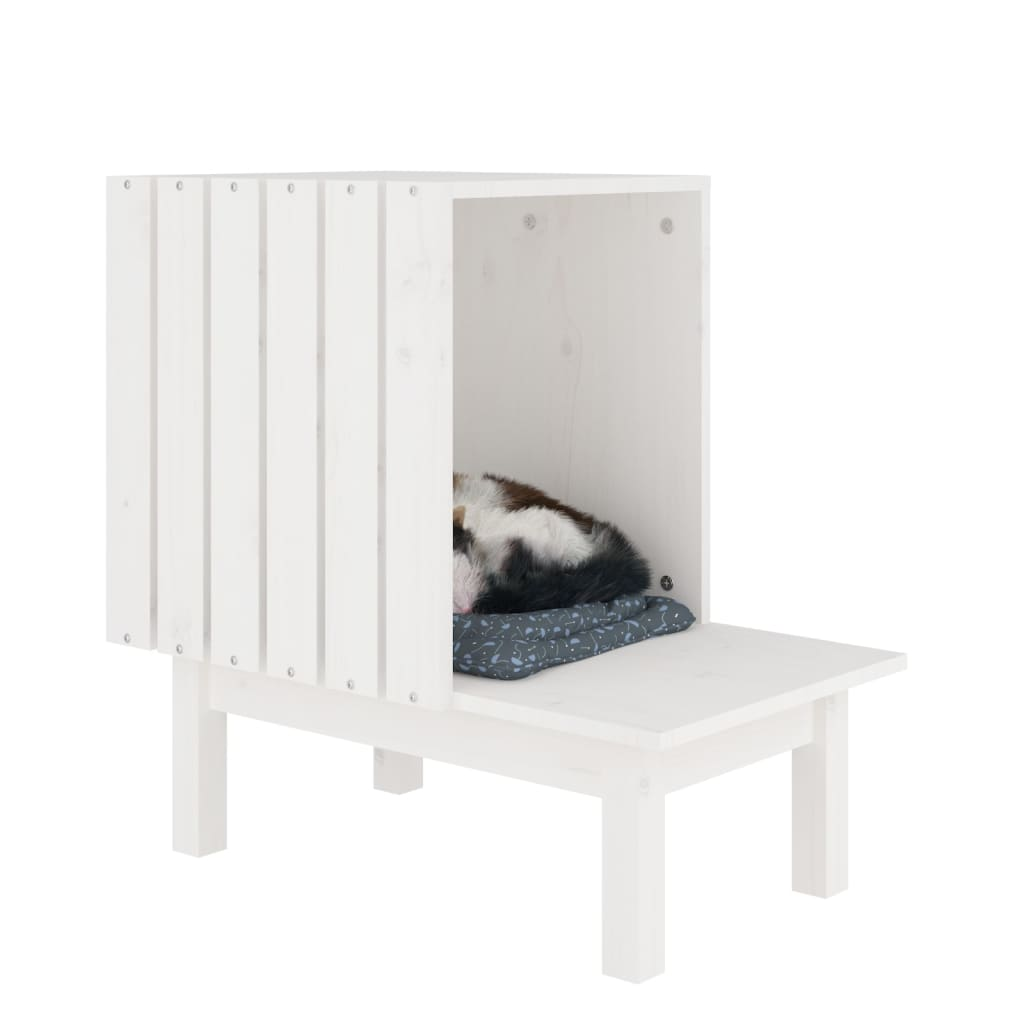 Glamorous Pups : vidaXL Cat House White Solid Pine Wood Medium Durable Cat House