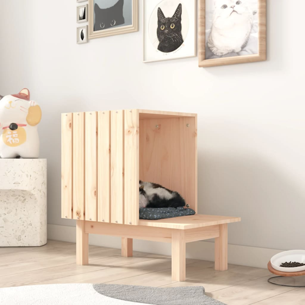 Glamorous Pups : vidaXL Cat House Unfinished Pine Solid pine wood Medium Durable