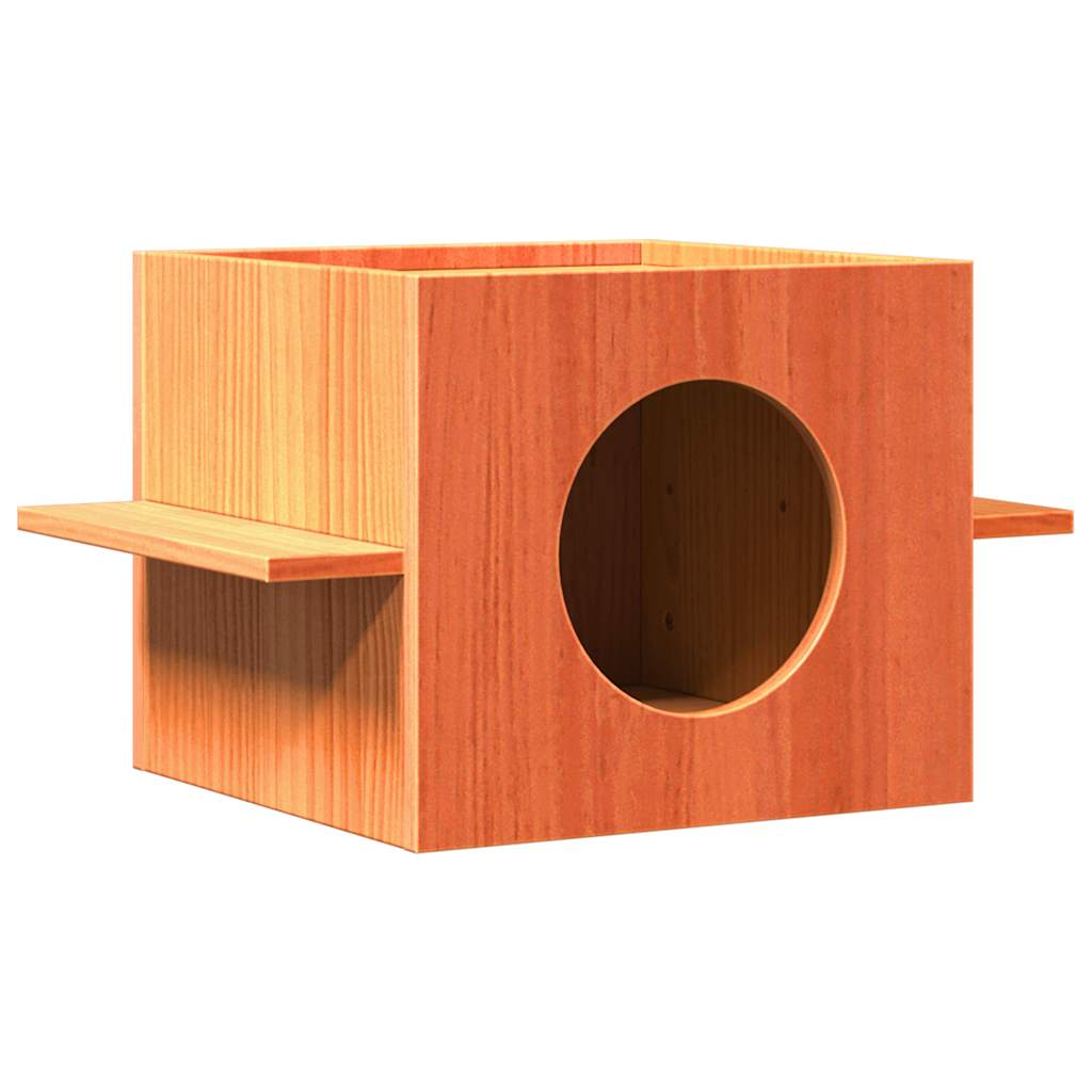 Glamorous Pups : vidaXL Cat House Wax Brown Solid Pine Wood Medium Durable Cat House