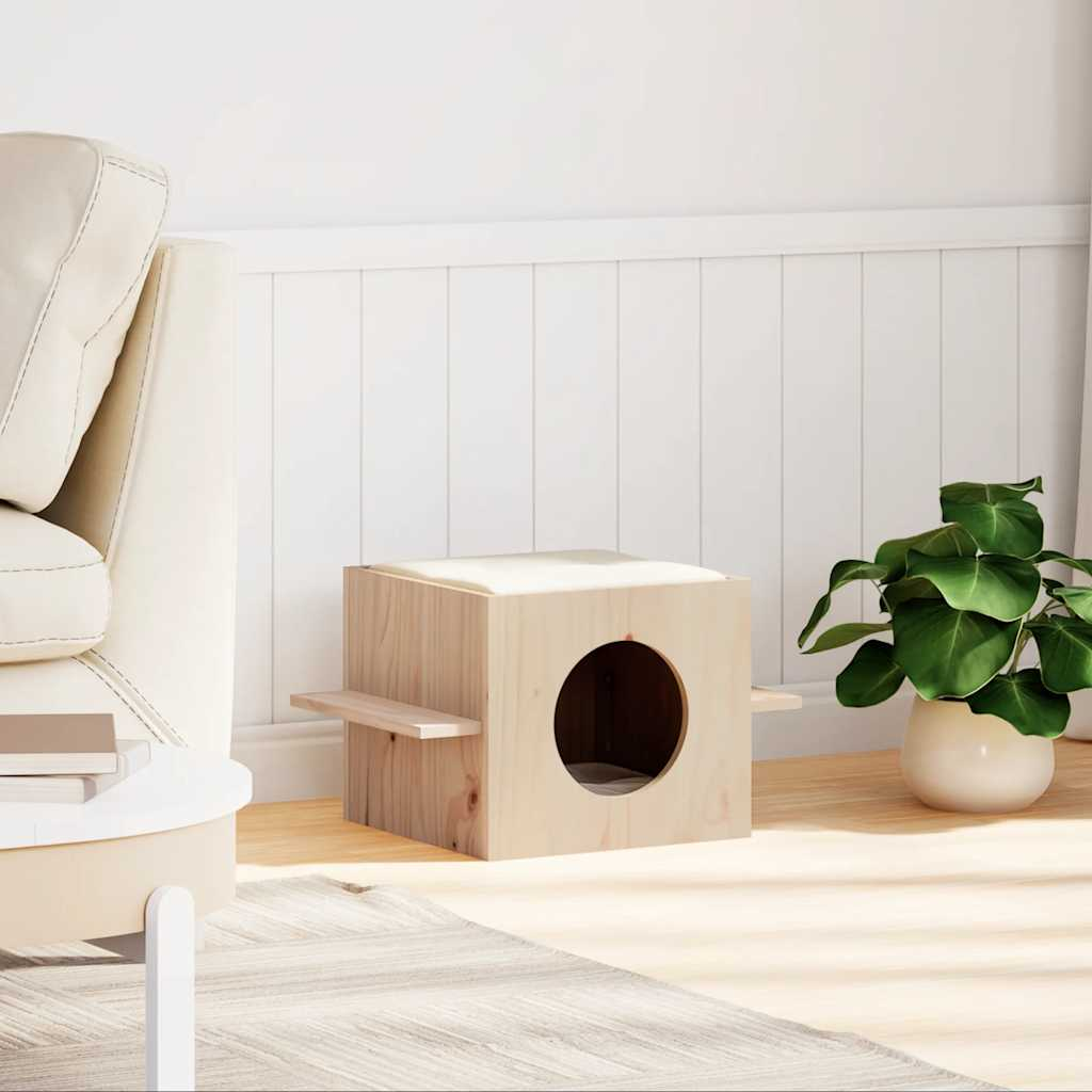 Glamorous Pups : vidaXL Cat House Pine Solid pine wood Sturdy Cat House Rectangular