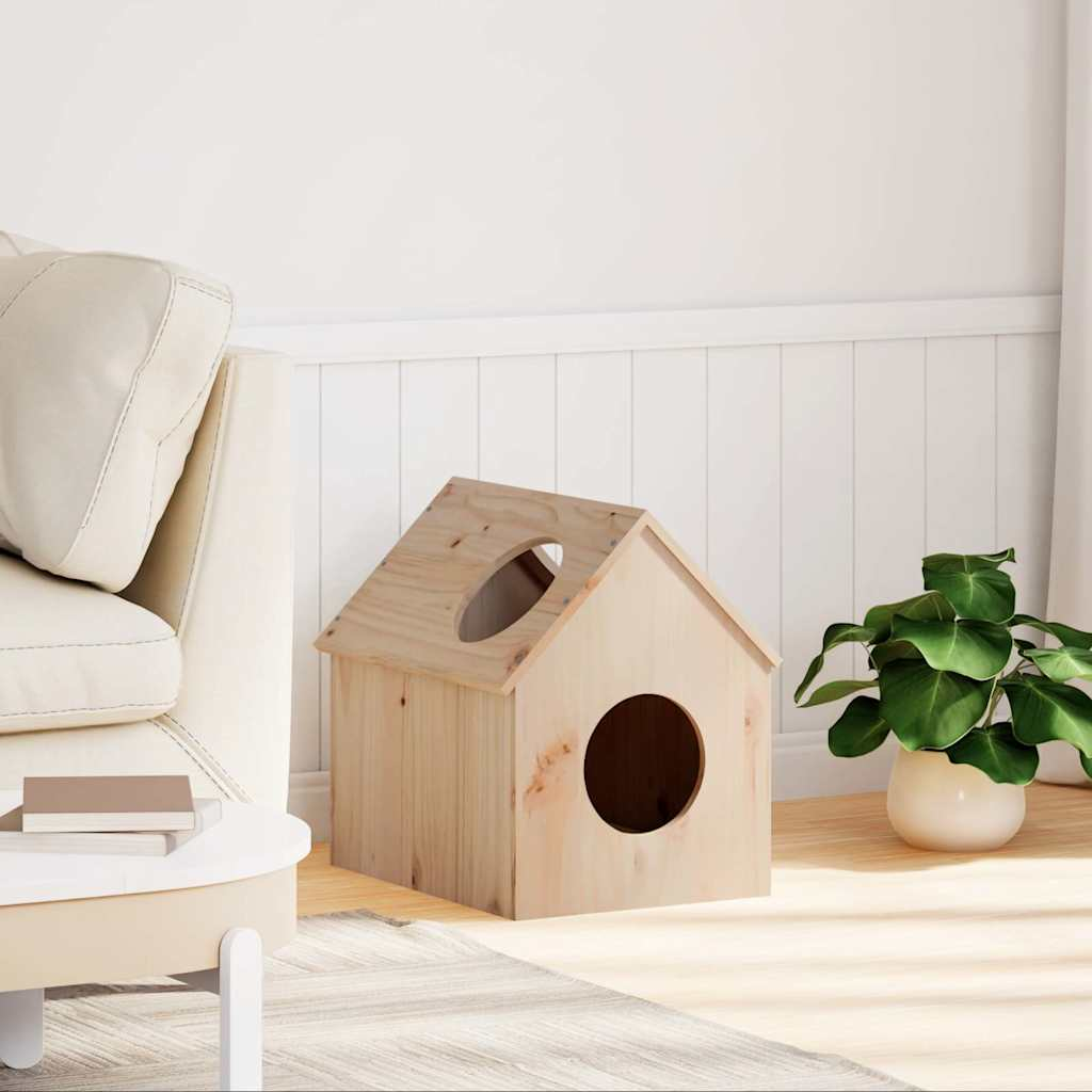 Glamorous Pups : vidaXL Cat House Pine Solid Pine Wood Medium Durable Cat House Cubic