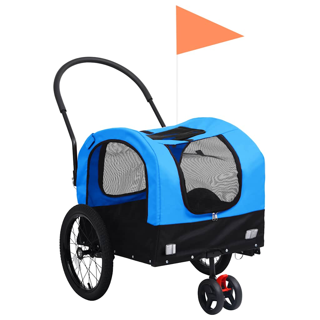 Glamorous Pups : vidaXL Pet Bike Trailer Blue and Black