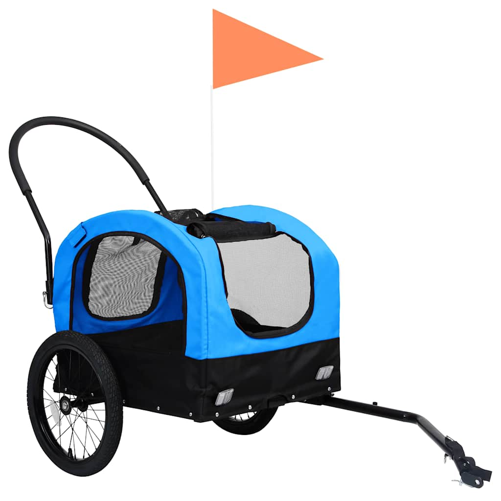 Glamorous Pups : vidaXL Pet Bike Trailer Blue and Black