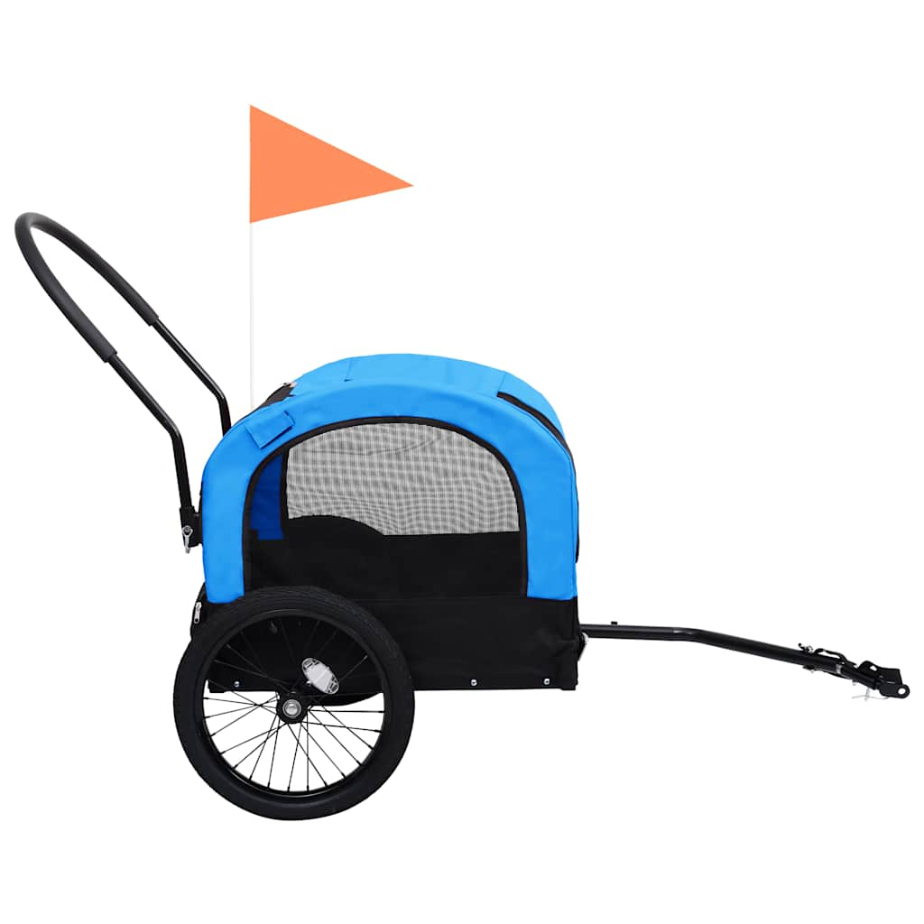Glamorous Pups : vidaXL Pet Bike Trailer Blue and Black