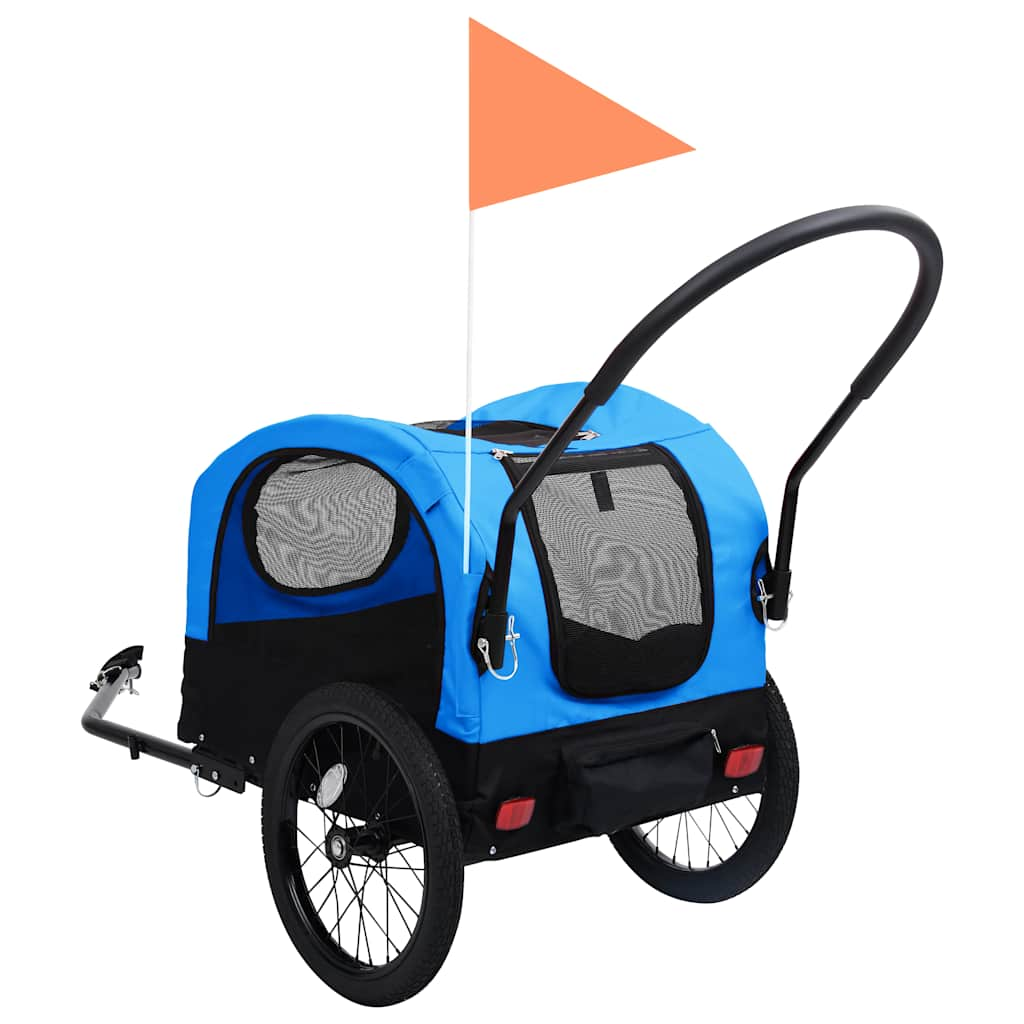 Glamorous Pups : vidaXL Pet Bike Trailer Blue and Black