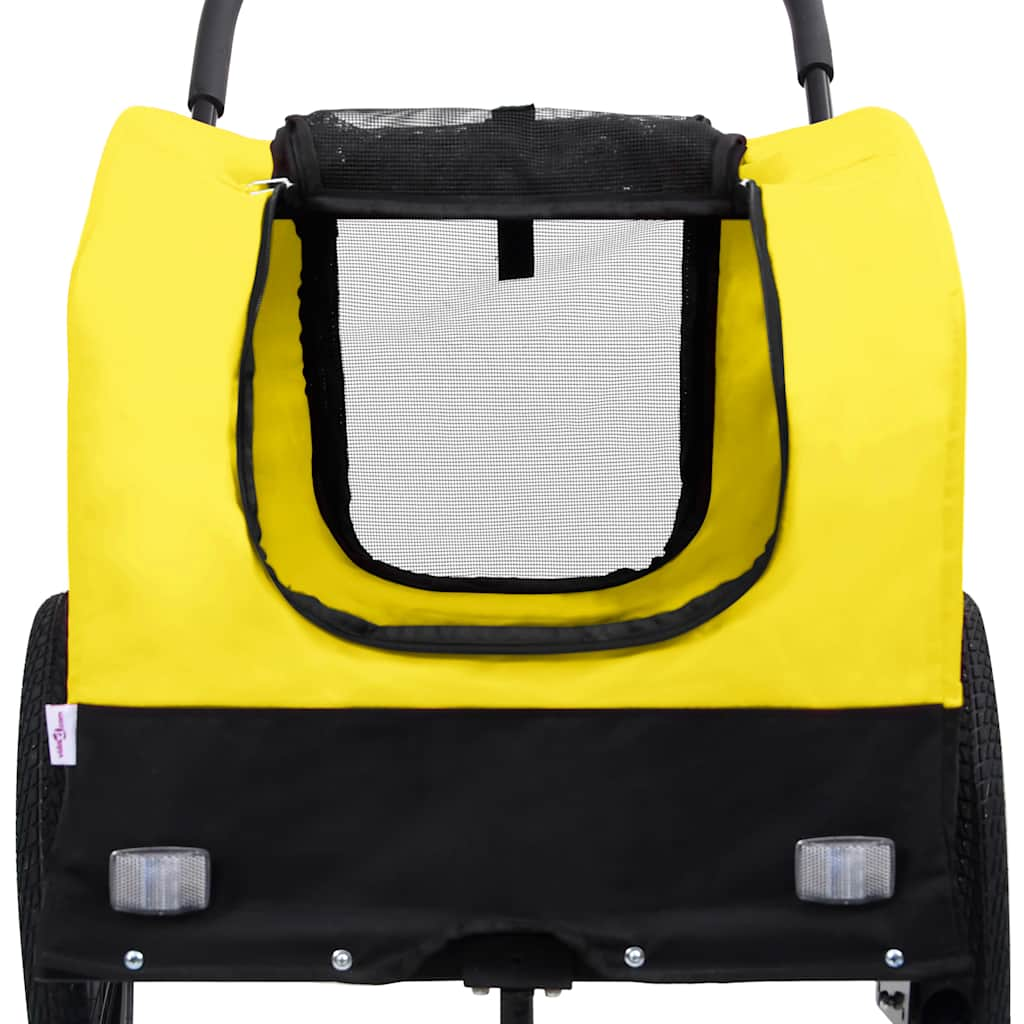 Glamorous Pups : vidaXL Pet Bike Trailer Yellow and Black Oxford fabric, steel, PP board