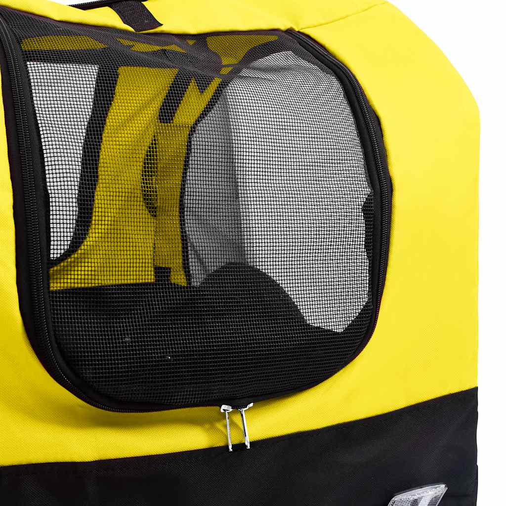 Glamorous Pups : vidaXL Pet Bike Trailer Yellow and Black Oxford fabric, steel, PP board