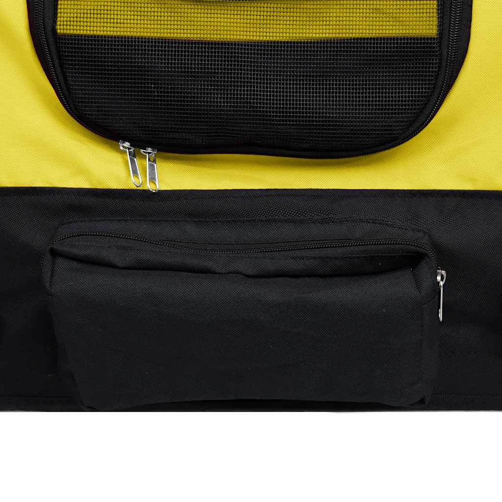 Glamorous Pups : vidaXL Pet Bike Trailer Yellow and Black Oxford fabric, steel, PP board