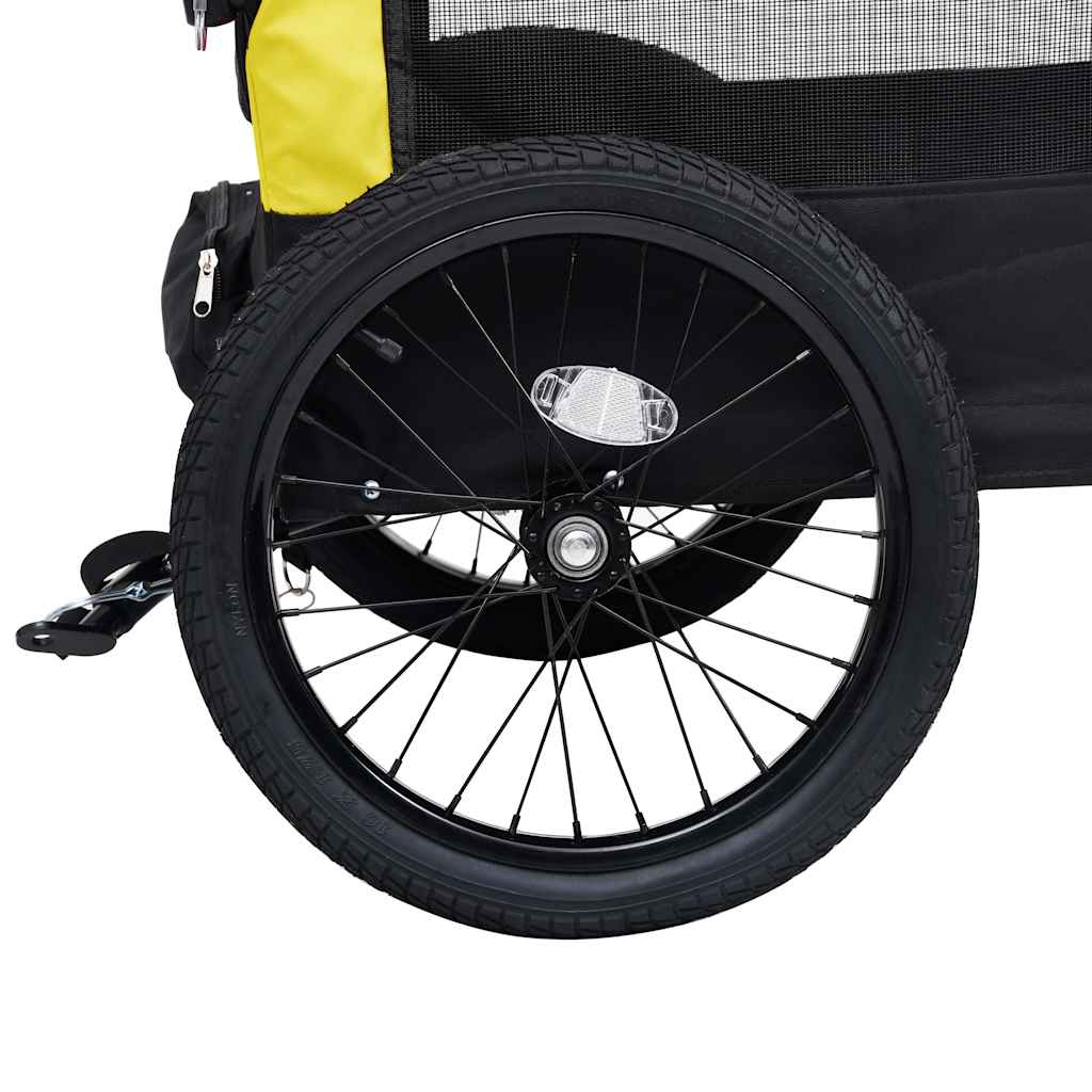 Glamorous Pups : vidaXL Pet Bike Trailer Yellow and Black Oxford fabric, steel, PP board