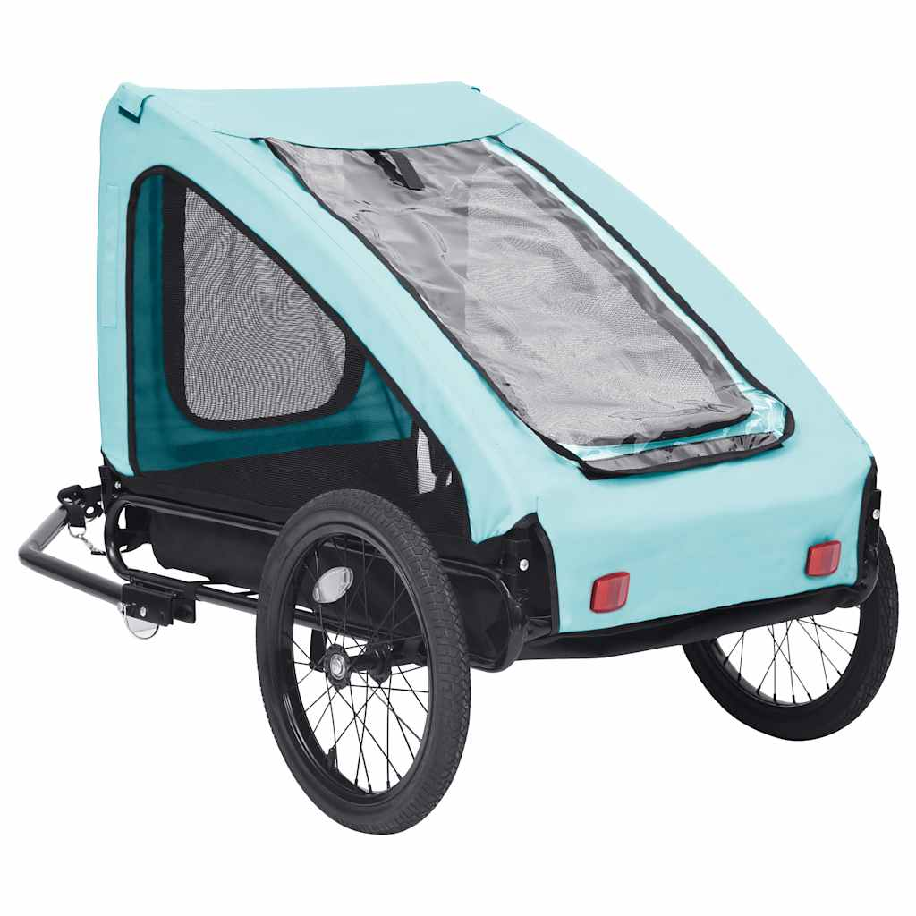 Glamorous Pups : vidaXL Pet Bike Trailer Blue and Black Oxford fabric (100% polyester), Steel