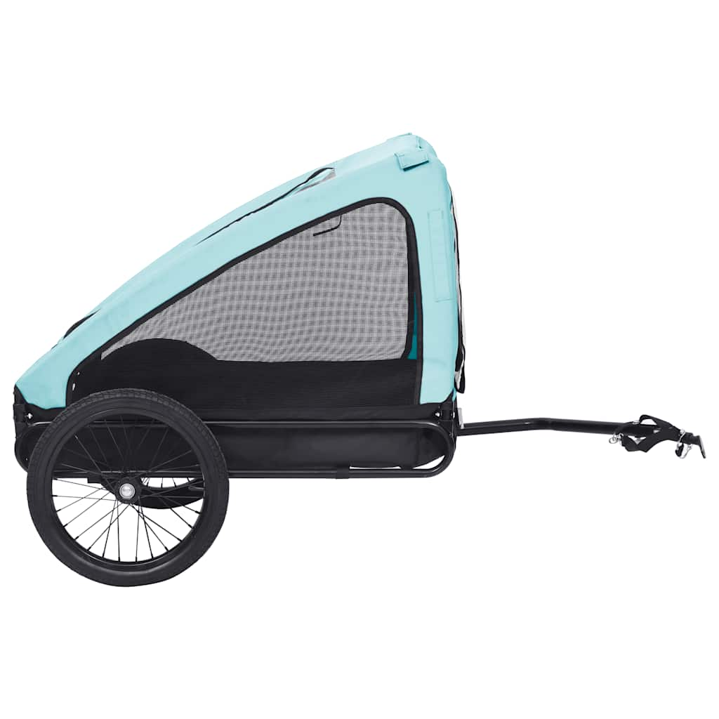 Glamorous Pups : vidaXL Pet Bike Trailer Blue and Black Oxford fabric (100% polyester), Steel