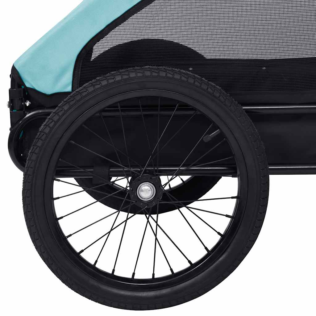 Glamorous Pups : vidaXL Pet Bike Trailer Blue and Black Oxford fabric (100% polyester), Steel