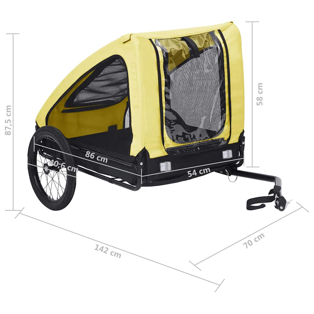 Glamorous Pups : vidaXL Pet Bike Trailer Yellow and black