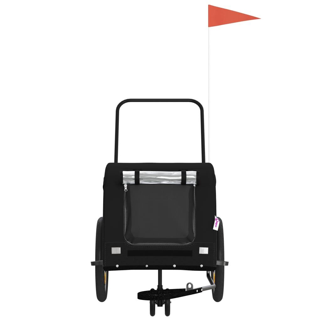 Glamorous Pups : vidaXL Pet Bike Trailer Black Oxford fabric, iron, PVC Durable
