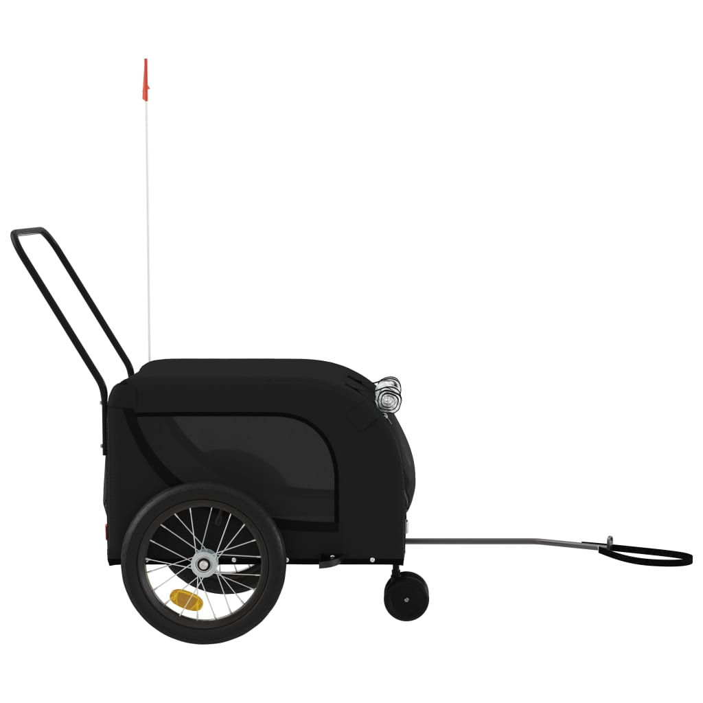 Glamorous Pups : vidaXL Pet Bike Trailer Black Oxford fabric, iron, PVC Durable