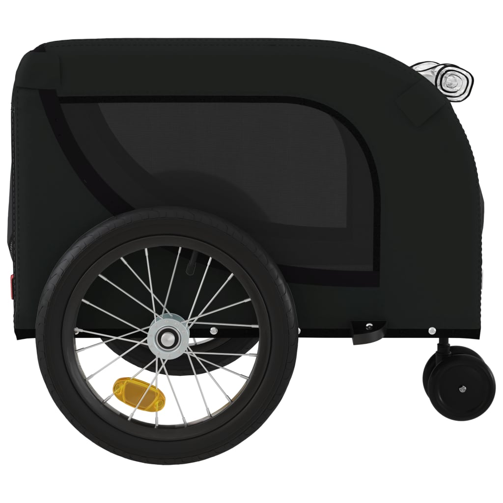 Glamorous Pups : vidaXL Pet Bike Trailer Black Oxford fabric, iron, PVC Durable