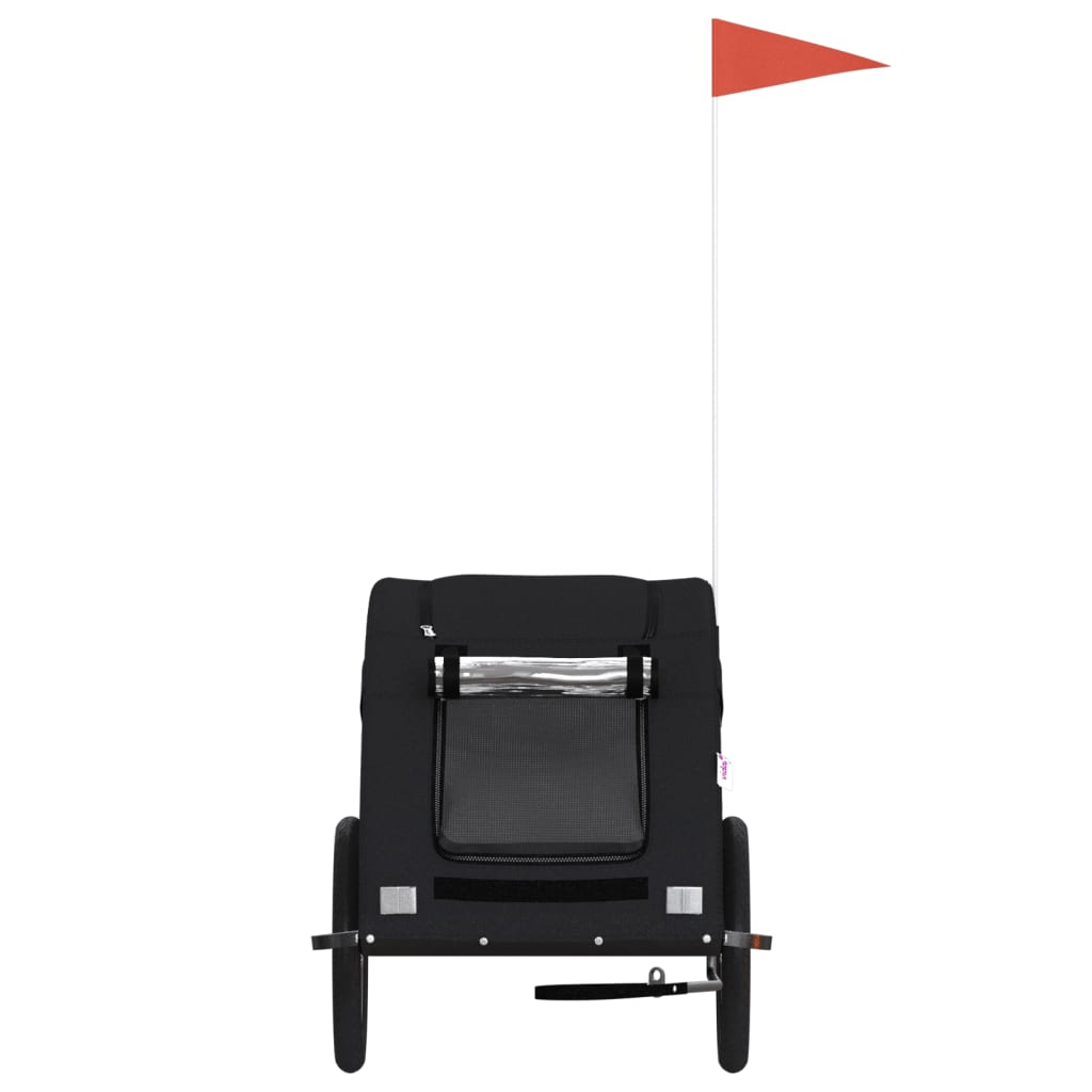 Glamorous Pups : vidaXL Pet Bike Trailer Black Iron Small Collapsible Pet Bike Trailer