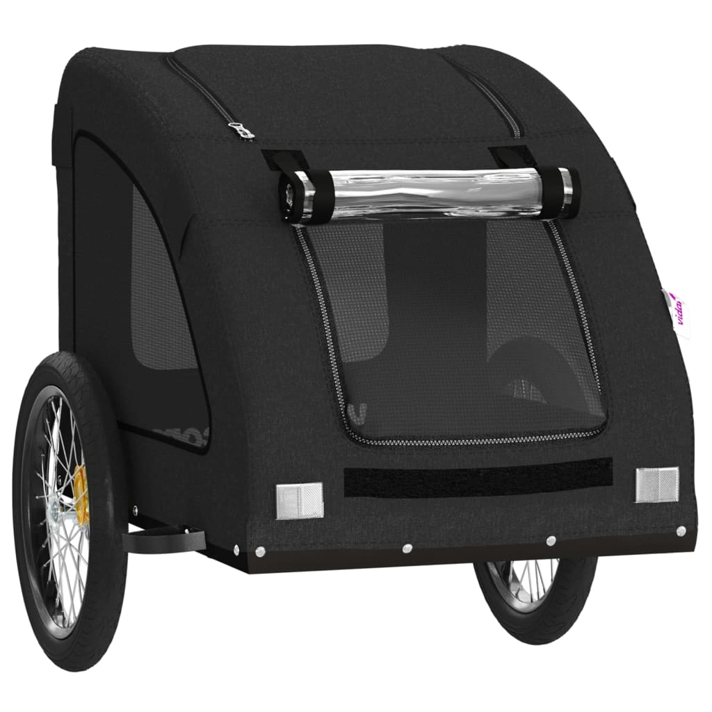 Glamorous Pups : vidaXL Pet Bike Trailer Black Iron Small Collapsible Pet Bike Trailer