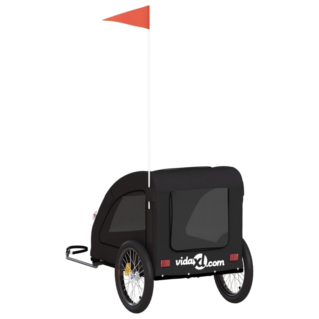 Glamorous Pups : vidaXL Pet Bike Trailer Black Iron Small Collapsible Pet Bike Trailer