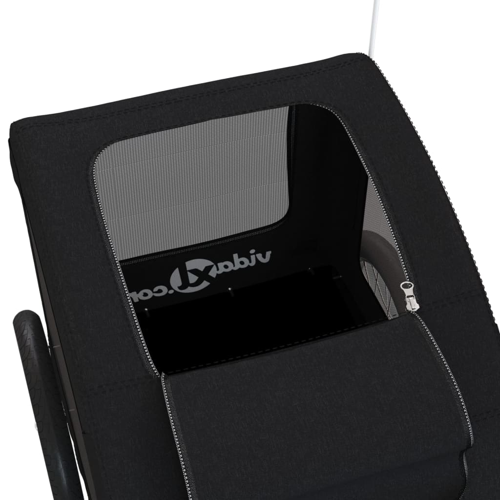 Glamorous Pups : vidaXL Pet Bike Trailer Black Iron Small Collapsible Pet Bike Trailer