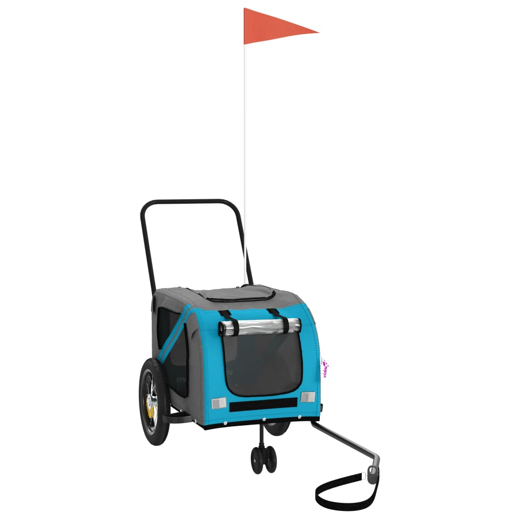 Glamorous Pups : vidaXL Pet Bike Trailer Blue Oxford fabric Small Durable