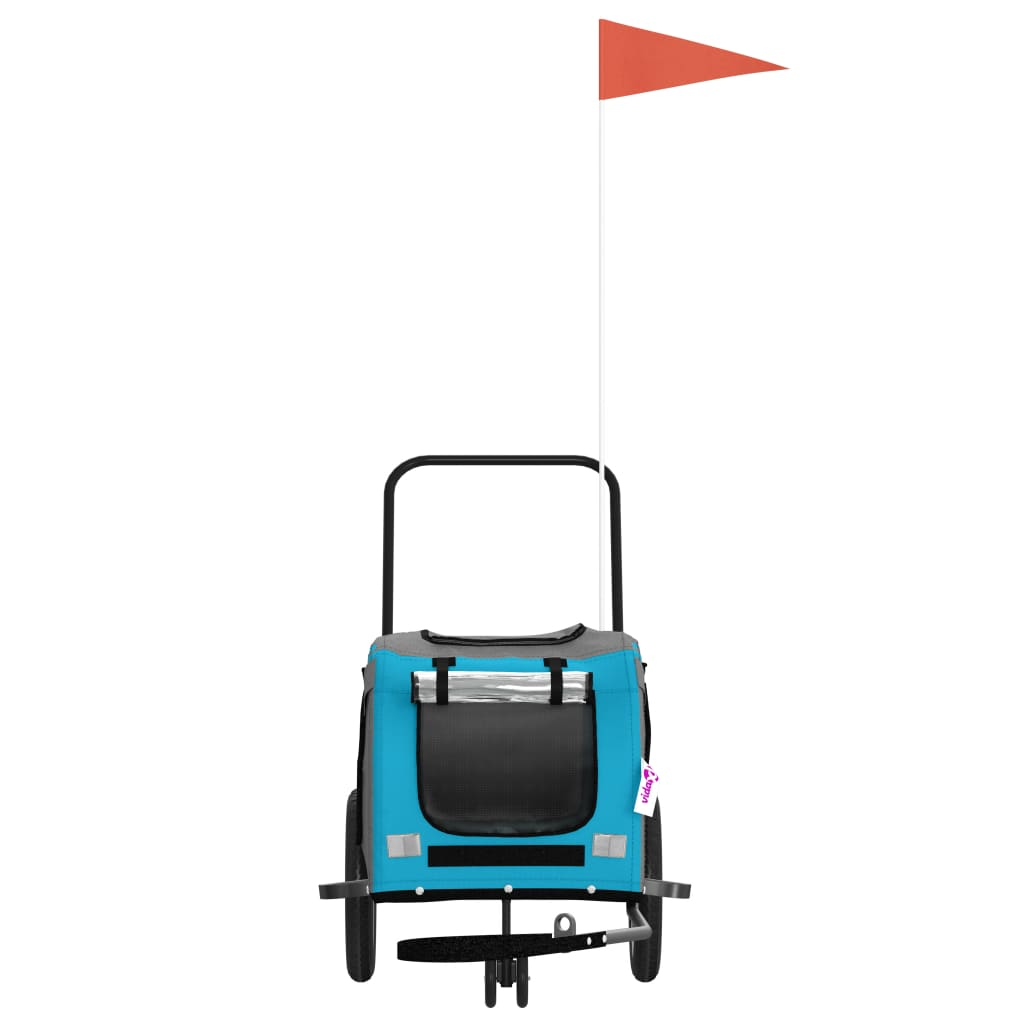 Glamorous Pups : vidaXL Pet Bike Trailer Blue Oxford fabric Small Durable