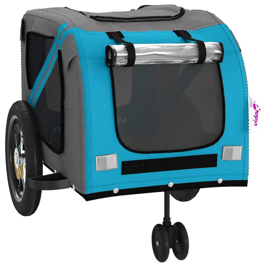 Glamorous Pups : vidaXL Pet Bike Trailer Blue Oxford fabric Small Durable
