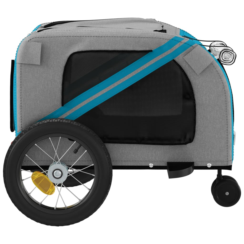 Glamorous Pups : vidaXL Pet Bike Trailer Blue Oxford fabric Small Durable