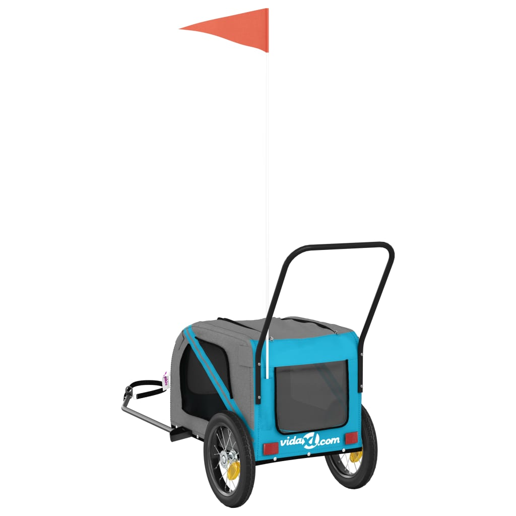 Glamorous Pups : vidaXL Pet Bike Trailer Blue Oxford fabric Small Durable