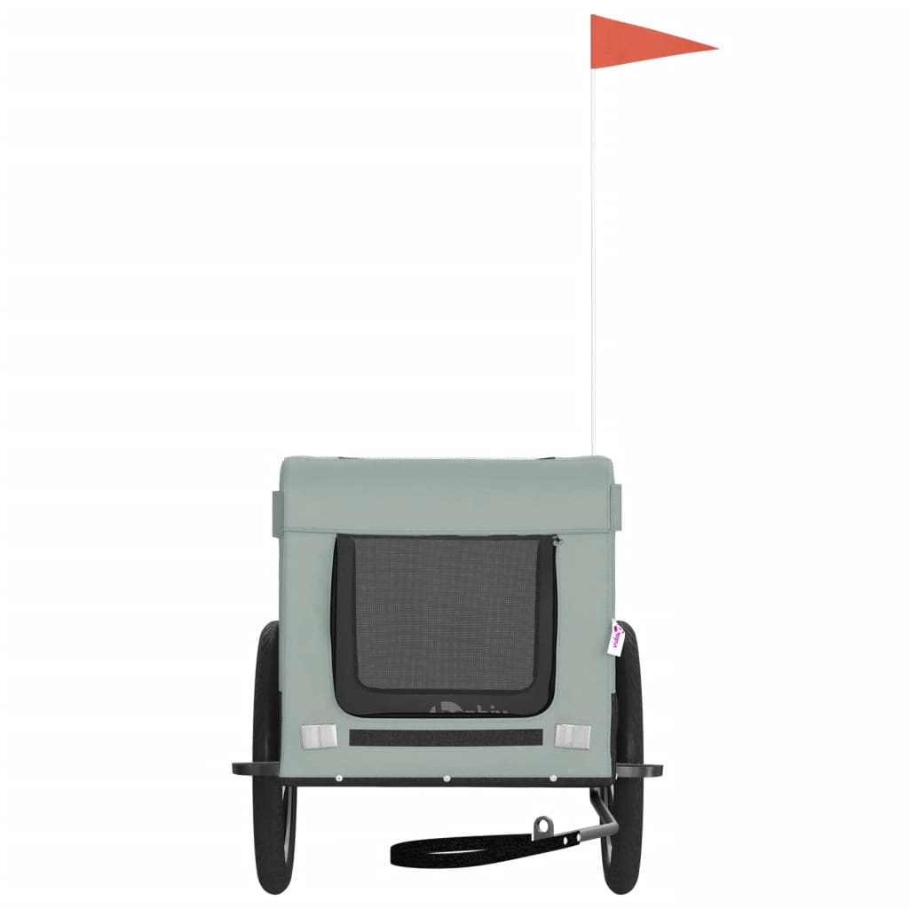 Glamorous Pups : vidaXL Pet Bike Trailer Grey and Black Oxford fabric, Iron, PVC One Size