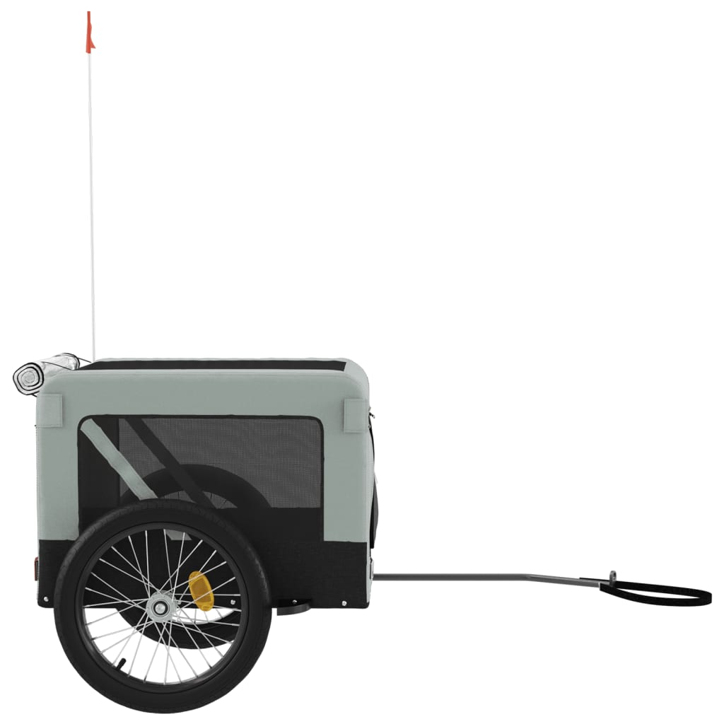 Glamorous Pups : vidaXL Pet Bike Trailer Grey and Black Oxford fabric, Iron, PVC One Size