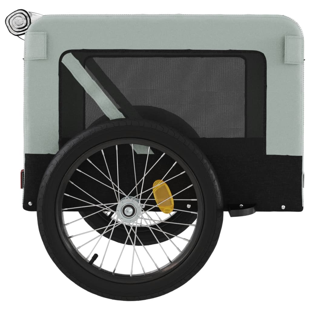 Glamorous Pups : vidaXL Pet Bike Trailer Grey and Black Oxford fabric, Iron, PVC One Size