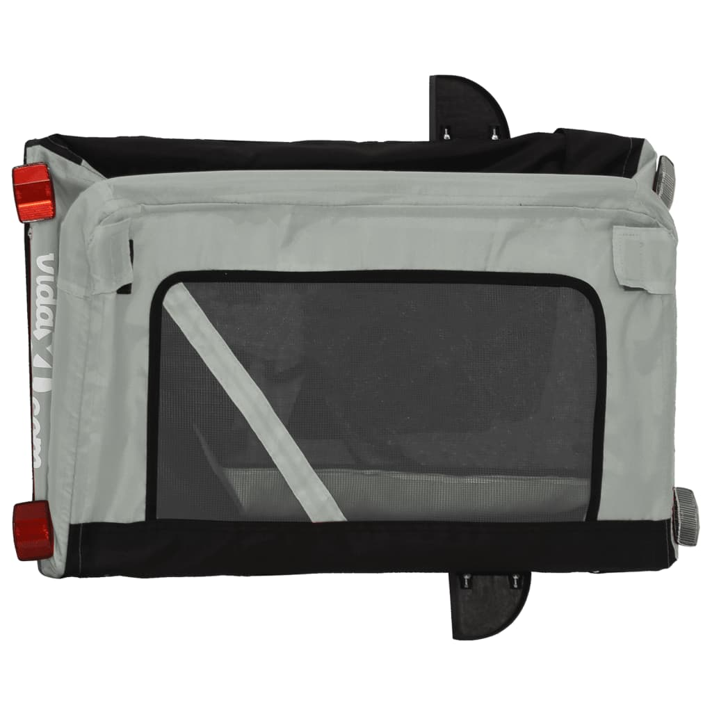 Glamorous Pups : vidaXL Pet Bike Trailer Grey and Black Oxford fabric, Iron, PVC One Size