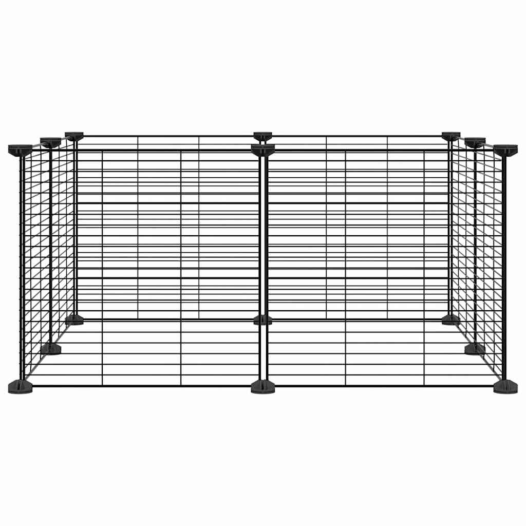 Glamorous Pups : vidaXL Pet Cage Black Powder-coated steel Small Collapsible Pet Cage