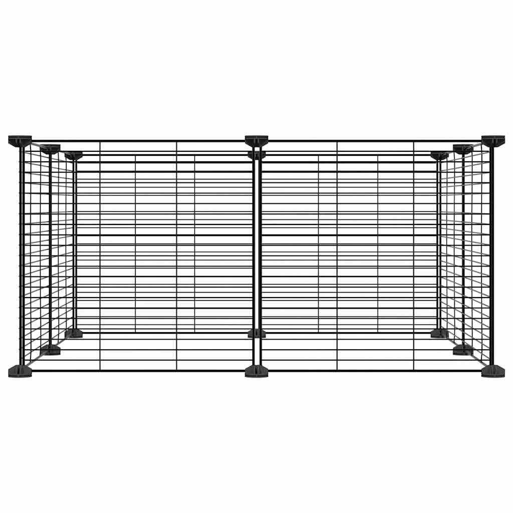 Glamorous Pups : vidaXL Pet Cage Black Powder-coated steel Small Collapsible Pet Cage