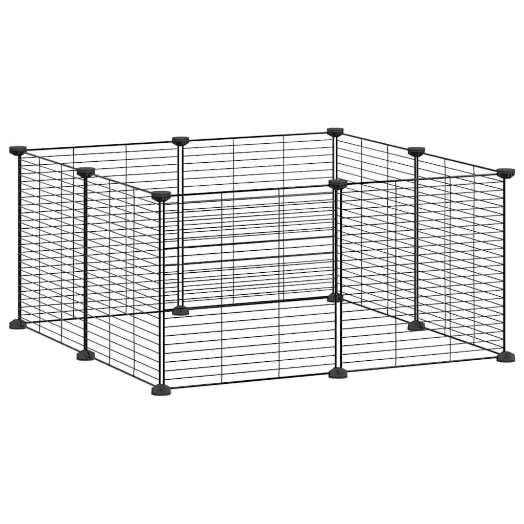 Glamorous Pups : vidaXL Pet Cage Black Powder-coated steel Small Collapsible Pet Cage