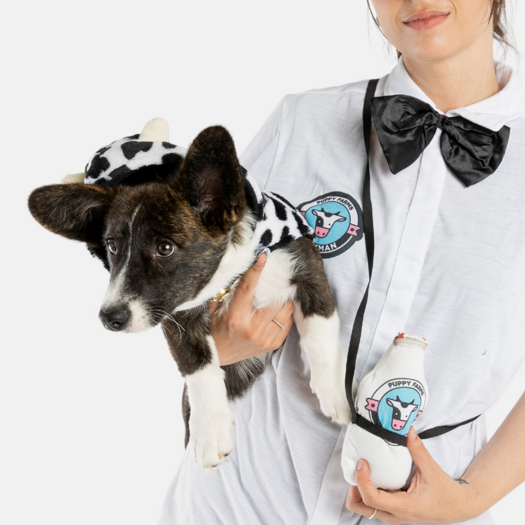 Glamorous Pups : 🥛👨 Milkman Matching Human Costume – Classic Milk Delivery Outfit