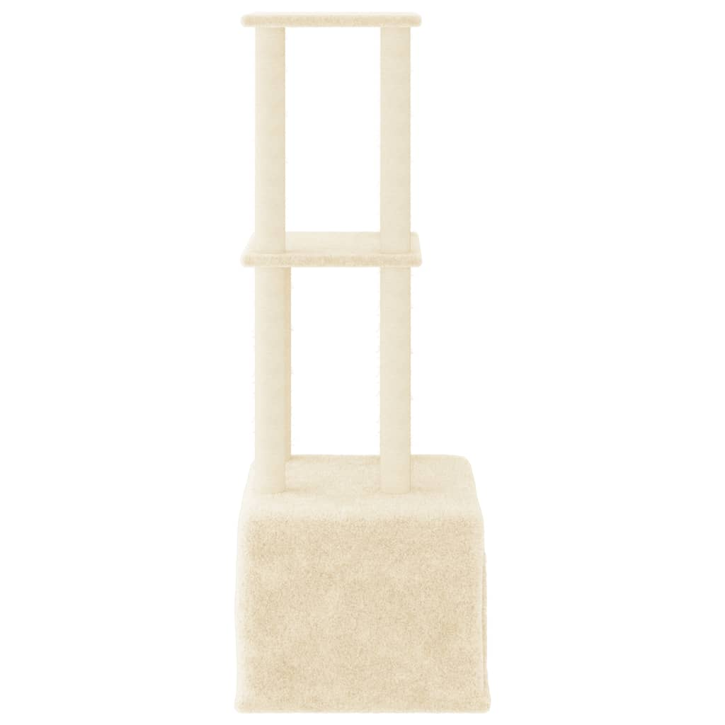 Glamorous Pups : vidaXL Cat Tree Cream Engineered wood, plush, sisal 52.6 in tall Durable