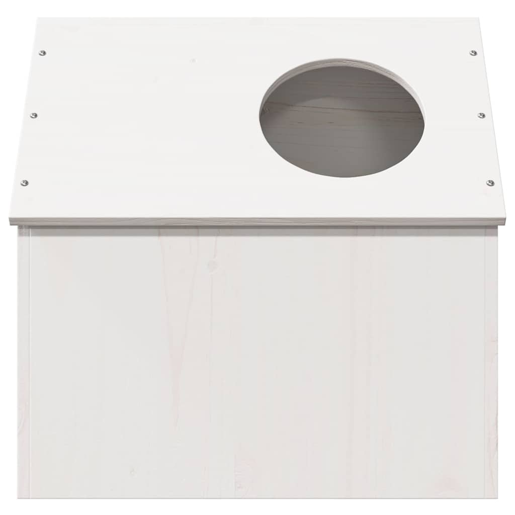 Glamorous Pups : vidaXL Cat House White Solid Pine Wood 16.1 x 19.7 x 19.7 in Durable