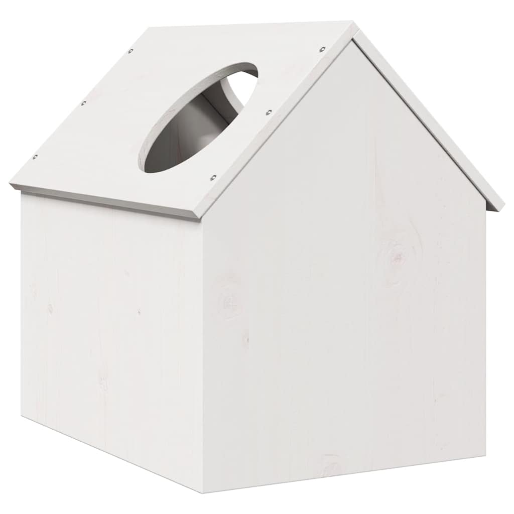 Glamorous Pups : vidaXL Cat House White Solid Pine Wood 16.1 x 19.7 x 19.7 in Durable