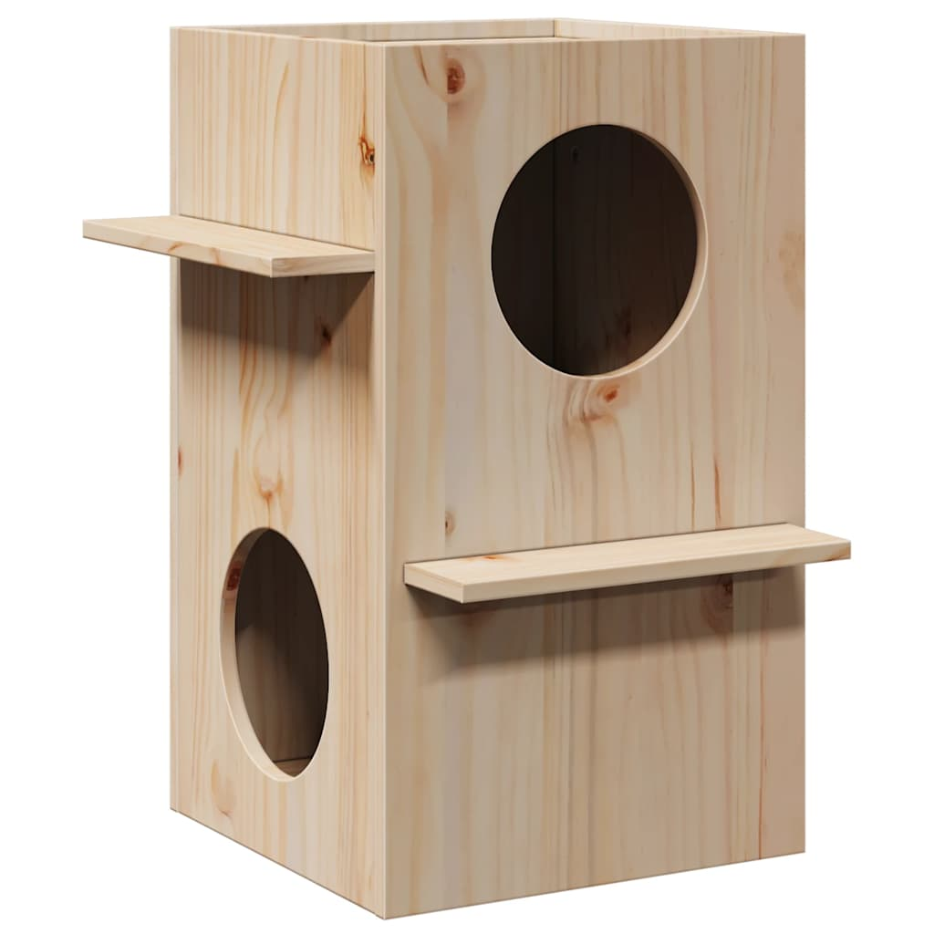 Glamorous Pups : vidaXL Cat House Pine Solid Pine Wood Medium Tough Cat House