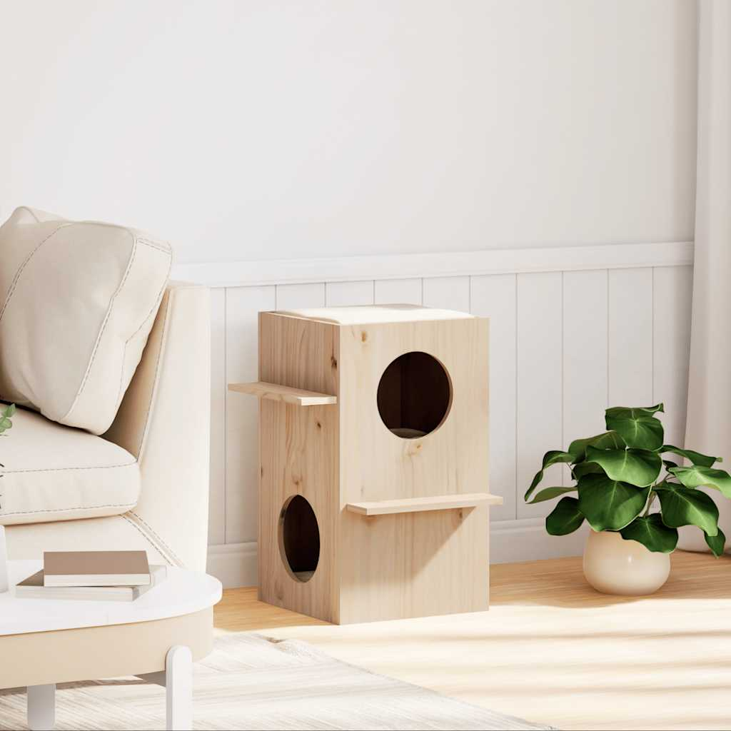 Glamorous Pups : vidaXL Cat House Pine Solid Pine Wood Medium Tough Cat House