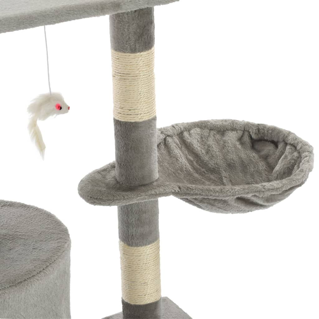 Glamorous Pups : vidaXL Cat Tree Grey Particle board, plush, sisal 54.3 in tall Durable