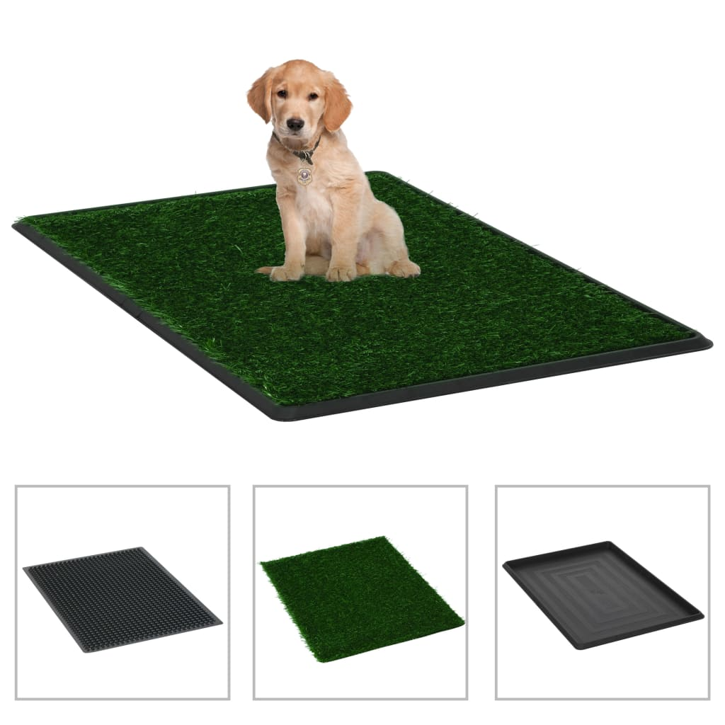 Glamorous Pups : vidaXL Pet Toilet Green and Black PP, PS, PE 29.9 x 20.1 x 1.2 in