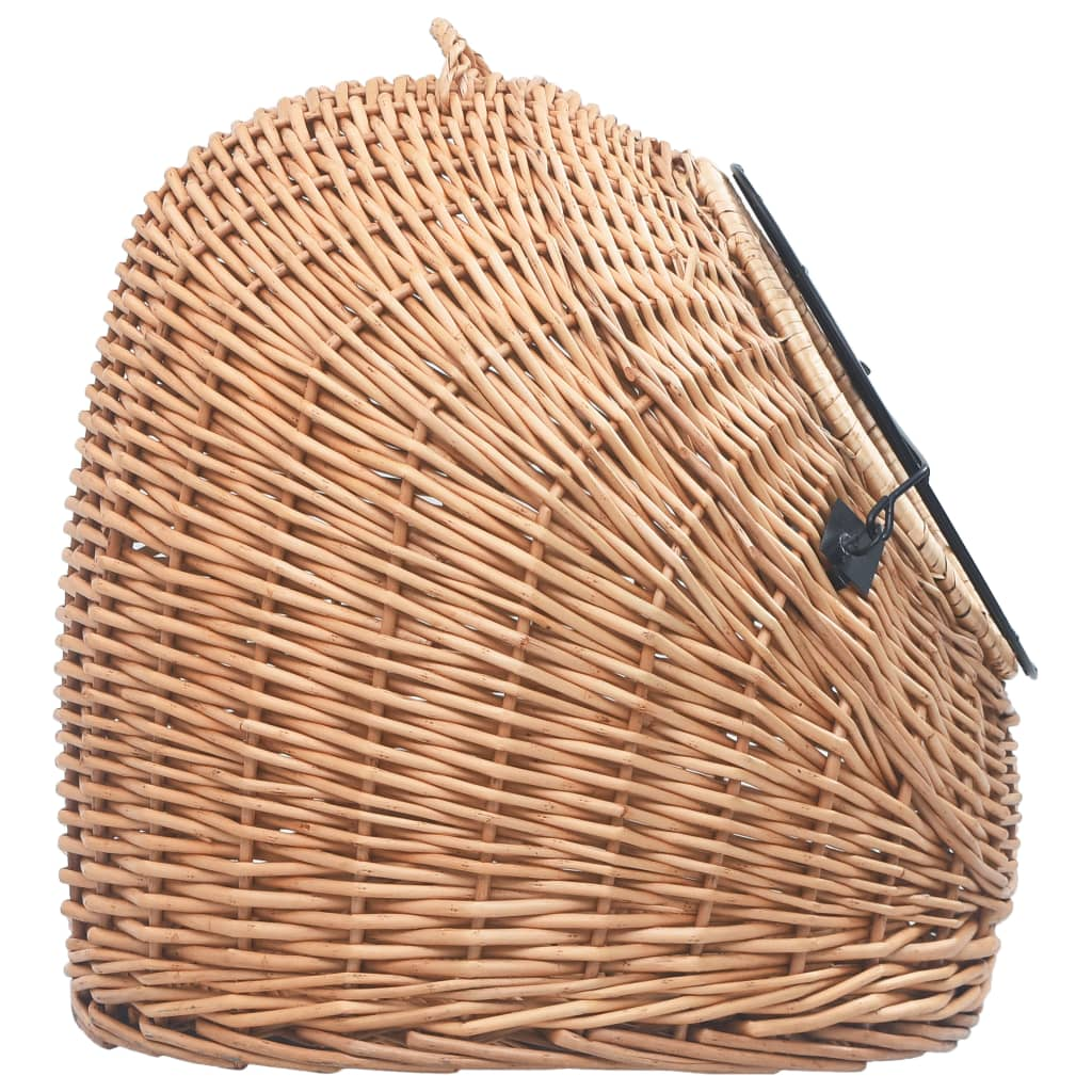 Glamorous Pups : vidaXL Cat Carrier Natural Natural willow, iron Portable Cat Carrier