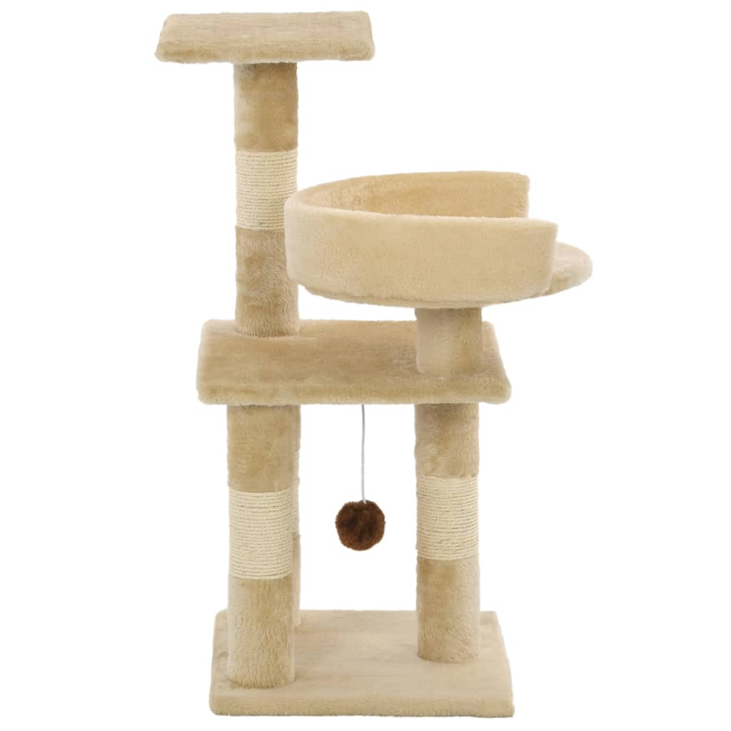 Glamorous Pups : vidaXL Cat Tree Beige Particle board, Soft plush, Sisal rope Medium