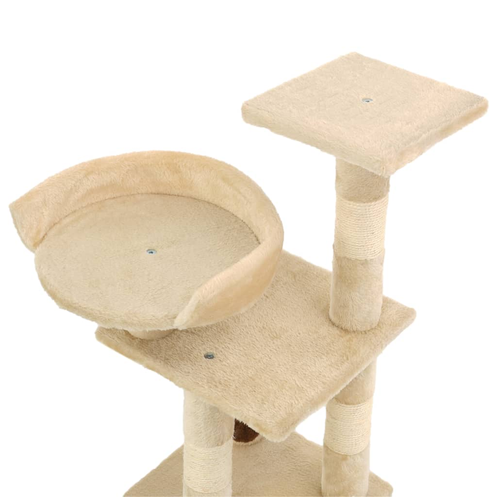Glamorous Pups : vidaXL Cat Tree Beige Particle board, Soft plush, Sisal rope Medium
